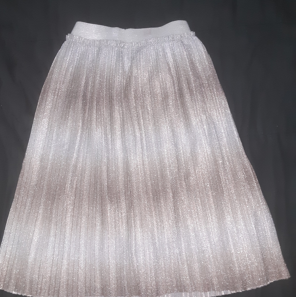 Silver Grey pleaded skirt size 12 Roberta di Roma with Under Armour gloves